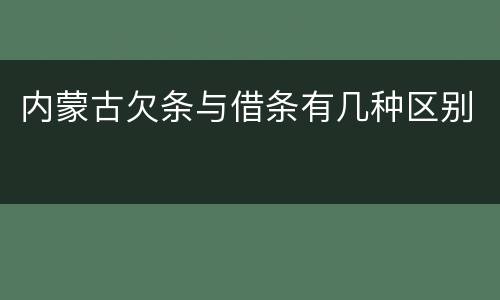 内蒙古欠条与借条有几种区别