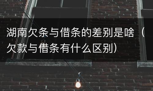 湖南欠条与借条的差别是啥（欠款与借条有什么区别）