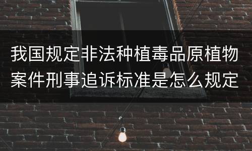 我国规定非法种植毒品原植物案件刑事追诉标准是怎么规定