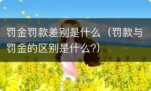 罚金罚款差别是什么（罚款与罚金的区别是什么?）