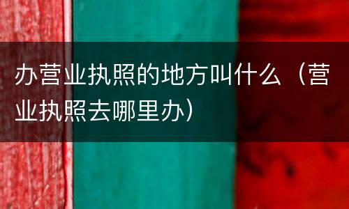 办营业执照的地方叫什么（营业执照去哪里办）