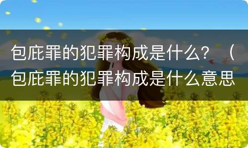 包庇罪的犯罪构成是什么？（包庇罪的犯罪构成是什么意思）