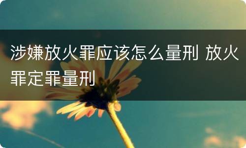 涉嫌放火罪应该怎么量刑 放火罪定罪量刑