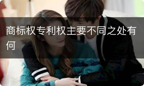 商标权专利权主要不同之处有何