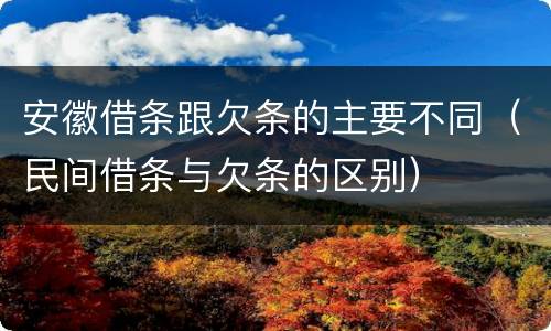 安徽借条跟欠条的主要不同（民间借条与欠条的区别）