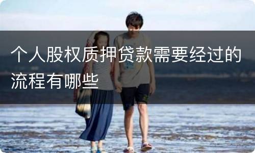 个人股权质押贷款需要经过的流程有哪些