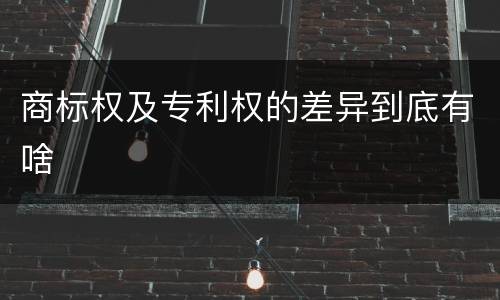 商标权及专利权的差异到底有啥