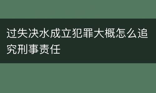 过失决水成立犯罪大概怎么追究刑事责任