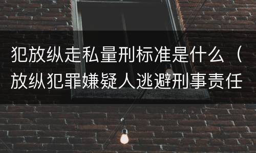 犯放纵走私量刑标准是什么（放纵犯罪嫌疑人逃避刑事责任）