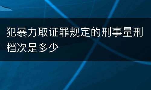 犯暴力取证罪规定的刑事量刑档次是多少