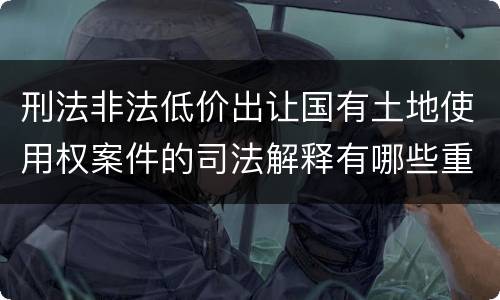 刑法非法低价出让国有土地使用权案件的司法解释有哪些重要内容