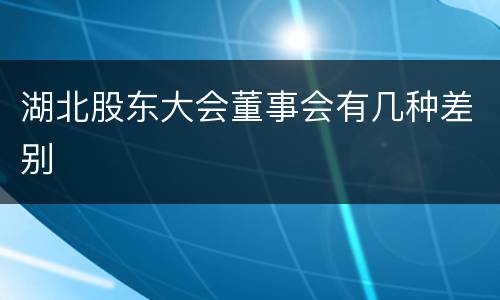 湖北股东大会董事会有几种差别