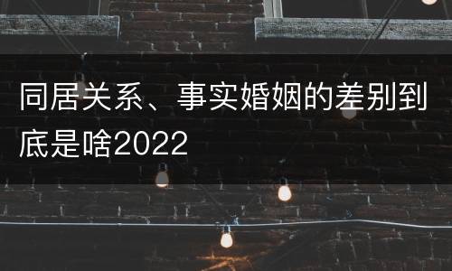 同居关系、事实婚姻的差别到底是啥2022