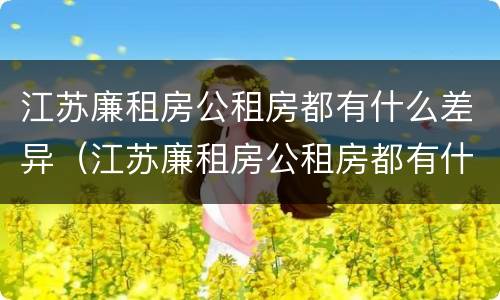 江苏廉租房公租房都有什么差异（江苏廉租房公租房都有什么差异吗）