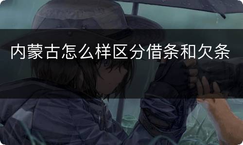 内蒙古怎么样区分借条和欠条