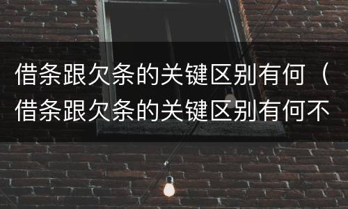 借条跟欠条的关键区别有何（借条跟欠条的关键区别有何不同）