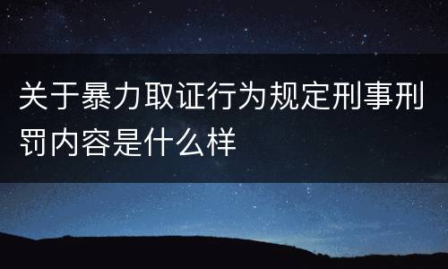 关于暴力取证行为规定刑事刑罚内容是什么样