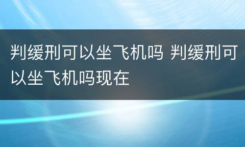 判缓刑可以坐飞机吗 判缓刑可以坐飞机吗现在