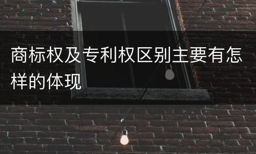 商标权及专利权区别主要有怎样的体现