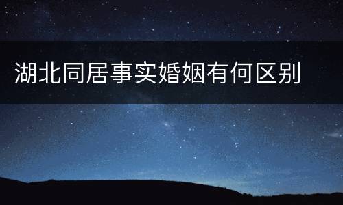 湖北同居事实婚姻有何区别