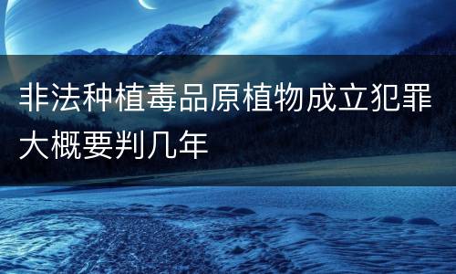 非法种植毒品原植物成立犯罪大概要判几年