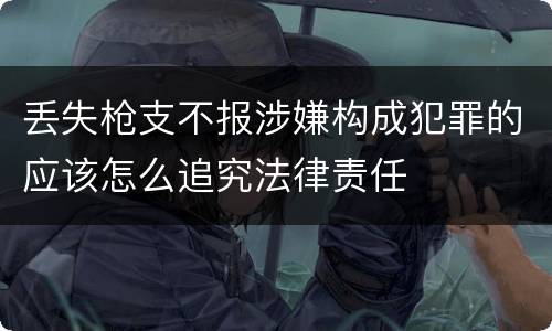 丢失枪支不报涉嫌构成犯罪的应该怎么追究法律责任