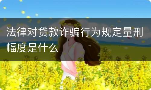 法律对贷款诈骗行为规定量刑幅度是什么