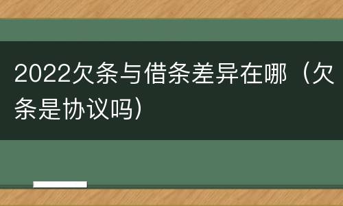 2022欠条与借条差异在哪（欠条是协议吗）
