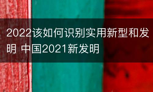 2022该如何识别实用新型和发明 中国2021新发明