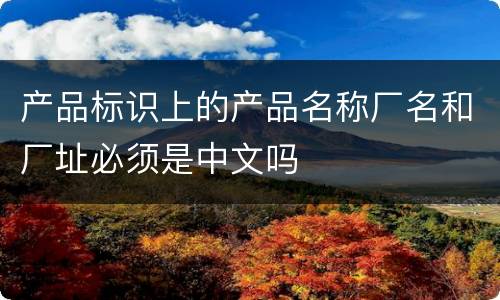 产品标识上的产品名称厂名和厂址必须是中文吗