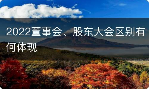 2022董事会、股东大会区别有何体现