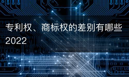 专利权、商标权的差别有哪些2022