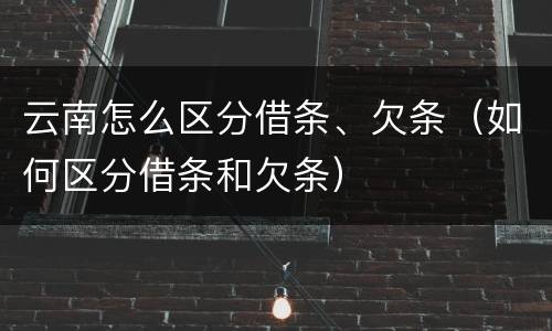 云南怎么区分借条、欠条（如何区分借条和欠条）