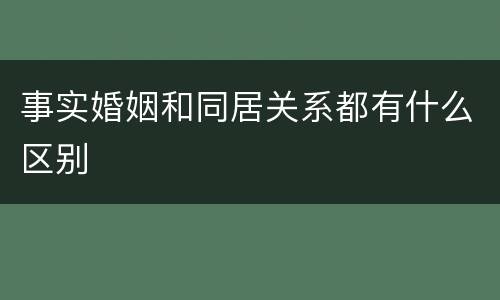 事实婚姻和同居关系都有什么区别