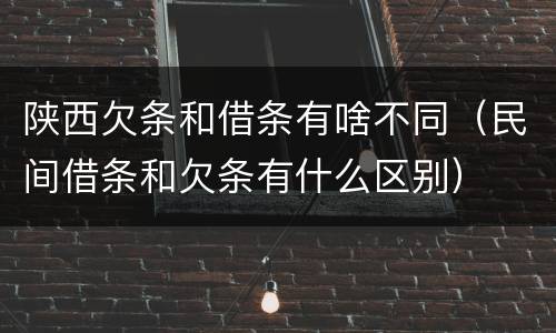 陕西欠条和借条有啥不同（民间借条和欠条有什么区别）