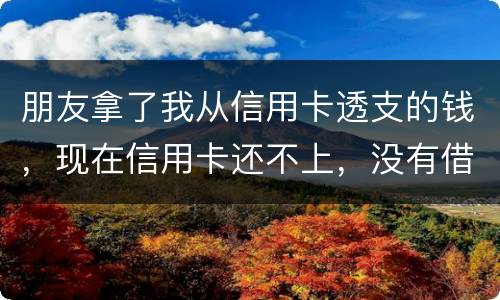 朋友拿了我从信用卡透支的钱，现在信用卡还不上，没有借条和证据能告吗