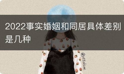 2022事实婚姻和同居具体差别是几种