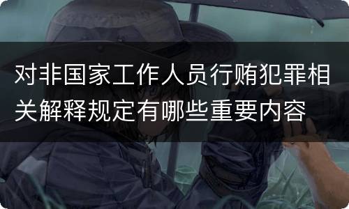 对非国家工作人员行贿犯罪相关解释规定有哪些重要内容