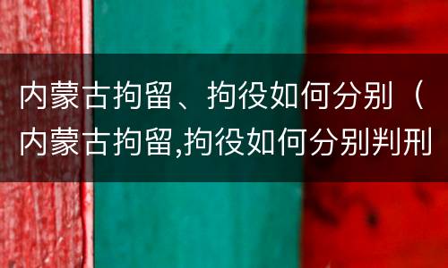 内蒙古拘留、拘役如何分别（内蒙古拘留,拘役如何分别判刑）