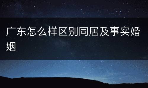 广东怎么样区别同居及事实婚姻