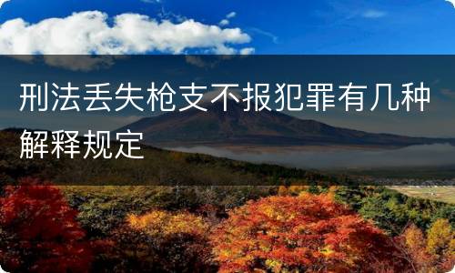 刑法丢失枪支不报犯罪有几种解释规定