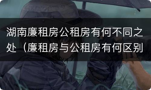 湖南廉租房公租房有何不同之处（廉租房与公租房有何区别）