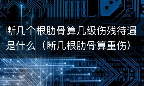 断几个根肋骨算几级伤残待遇是什么（断几根肋骨算重伤）