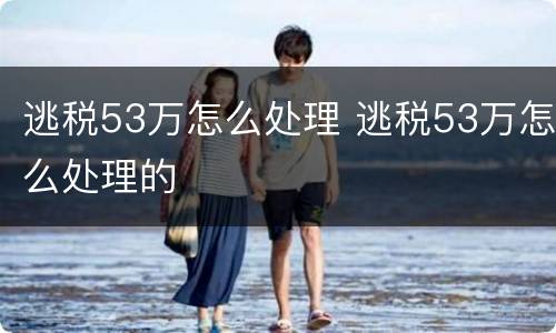 逃税53万怎么处理 逃税53万怎么处理的