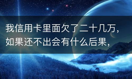我信用卡里面欠了二十几万，如果还不出会有什么后果，
