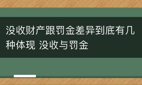 没收财产跟罚金差异到底有几种体现 没收与罚金