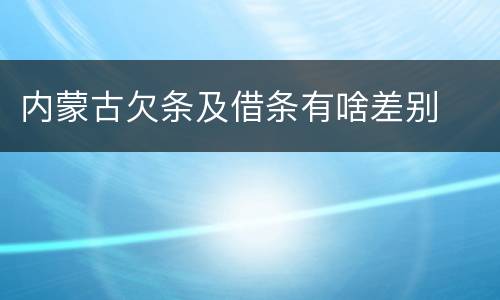 内蒙古欠条及借条有啥差别