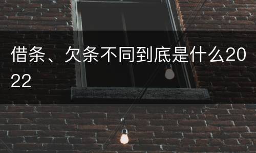 借条、欠条不同到底是什么2022