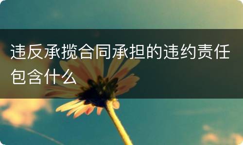 违反承揽合同承担的违约责任包含什么