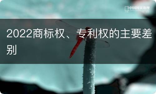2022商标权、专利权的主要差别